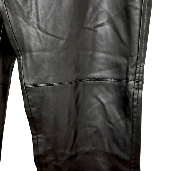 ZARA Faux Leather Black Pants XXL Womens Slim Ankle Modern Moto  NWT - Picture 6 of 12